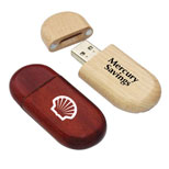18813 - Oval Wood USB Drive 1 GB