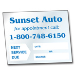 Customized Service Stickers - Service Due Static Cling