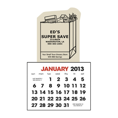 Stick-Up Calendar Grocery Bag
