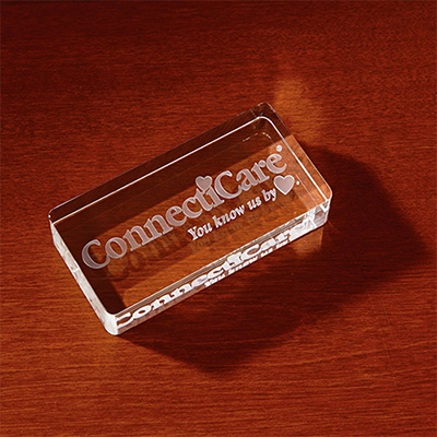 3D Crystal Rectangle Paperweight - 3D Laser