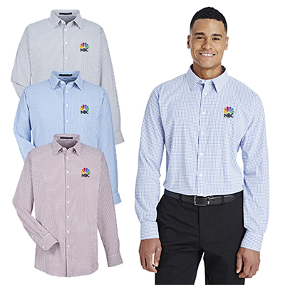 Devon & Jones CrownLux Performance® Men's Micro Windowpane Woven Shirt