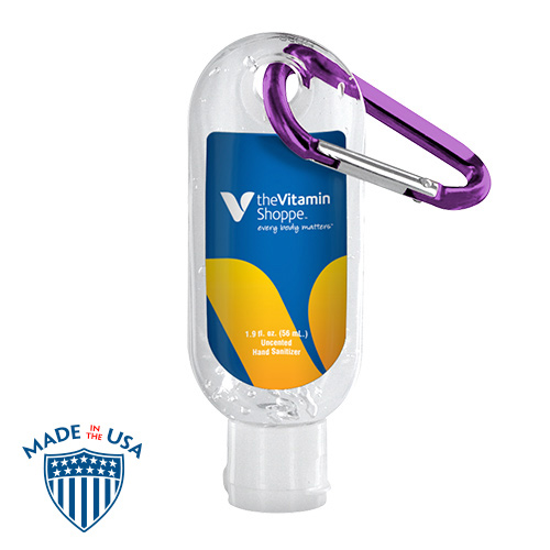 14201 - Clear Sanitizer with Carabiner Clip - Made in USA