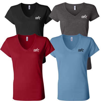 16843 - Bella + Canvas Colored Ladies V-Neck T-Shirt