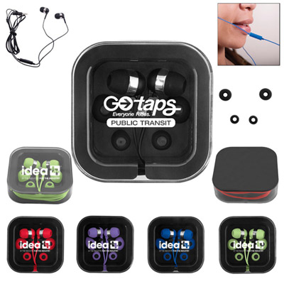 22070 - Earbuds with Microphone in Square Case