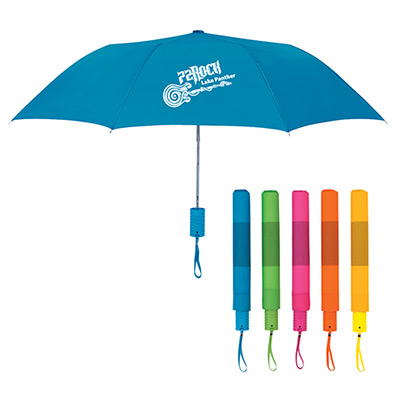 24555 - 42" Neon Telescopic Folding Umbrella