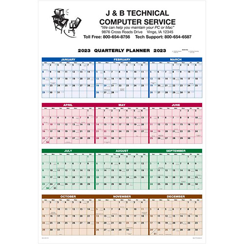 26271 - Single Sheet Wall Calendar - Quarterly