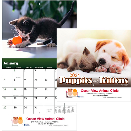 26285 - Puppies & Kittens Wall Calendar - Stapled