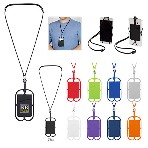 26934 - Silicone Lanyard with Phone Holder