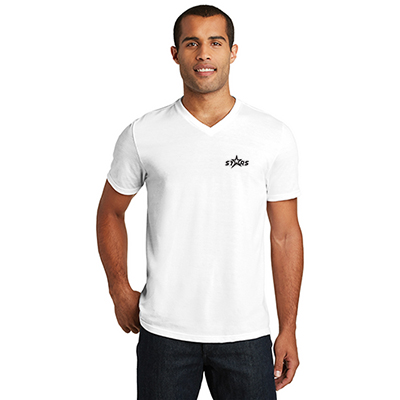 28918 - District Made® Mens Perfect Tri® V-Neck Tee (White)