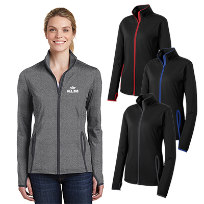 29024 - Sport-Tek® Ladies Sport-Wick® Stretch Contrast Full-Zip Jacket