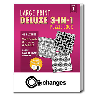 32890 - Large Print Deluxe 3-in-1 Puzzle Book - Vol. 1