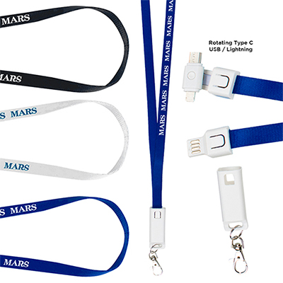 33096 - 3-in-1 USB Charging Cable Lanyard
