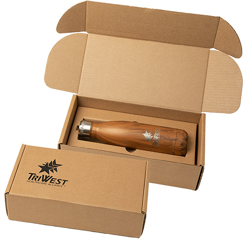 33513 - 17 oz. Woodgrain Bottle with Gift Box