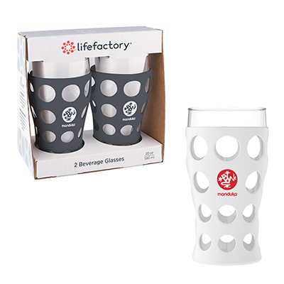 33676 - 20 oz. lifefactory® Beverage Glass with Silicone Sleeve 2 Pack