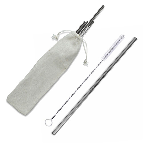 33943 - Silver Stainless Steel Straw