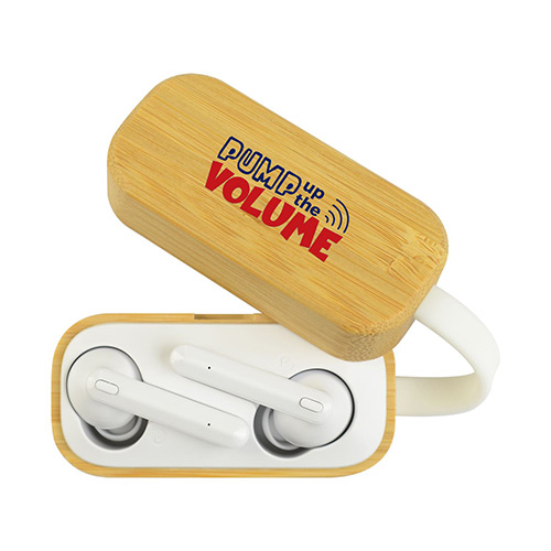 34233 - Truly Wireless Earbuds with Bamboo Charging Case