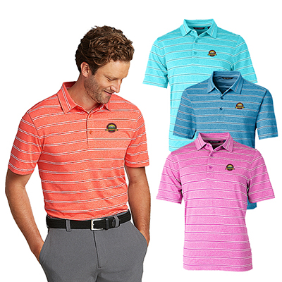 34693 - Cutter & Buck Forge Heathered Stripe Stretch Men's Polo