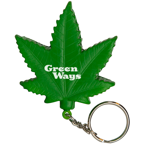 1101 - Cannabis Leaf Stress Reliever Keyring
