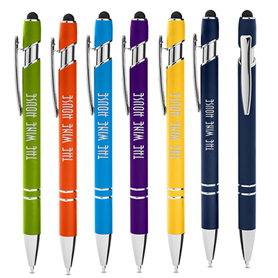 35152 - Core 365® Rubberized Aluminum Click Stylus Pen