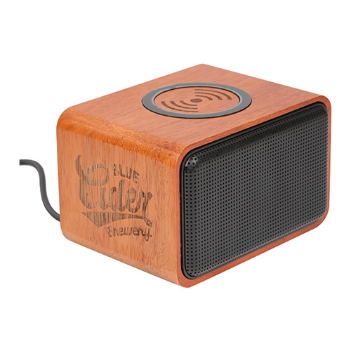 35677 - Wood Bluetooth Speaker with Wireless Charging Pad