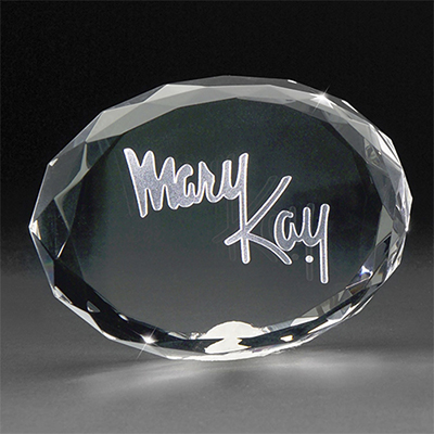 36168 - 3D Crystal Oval Paperweight