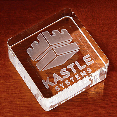 36178 - 3D Crystal Square Paperweight - Large - 3D Laser
