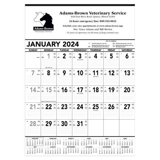 13075 - Black & White Memo Calendar