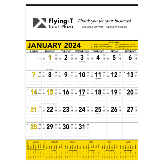 13076 - Yellow & Black Contractor's Calendar