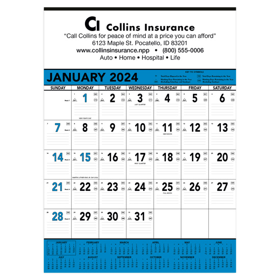 13079 - Blue & Black Contractor's Calendar