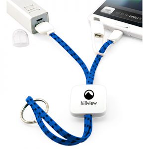 2-in-1 Braided Charging Cable - Blue 