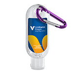 Clear Sanitizer with Carabiner Clip - Made in USA