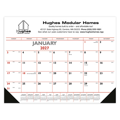 Desk Pad Calendar - Vinyl Corners