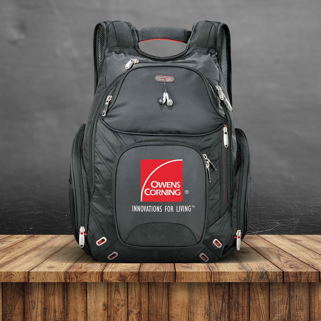 Personalized Checkpoint Friendly Compu-Backpack from Promo Direct. Personalized Checkpoint Friendly Compu-Backpack from Promo Direct.