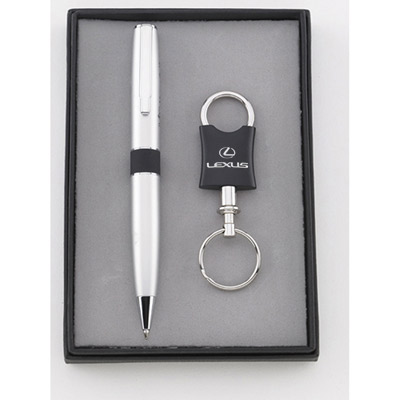 Baudville Pen and Key Chain Gift Set in Tin, Making a Difference, Silver  (139766131)