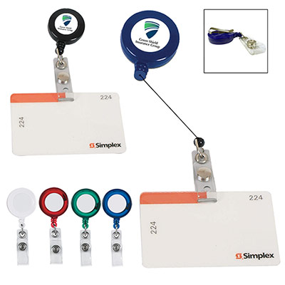 Retractable Badge Holder With Laminated Label