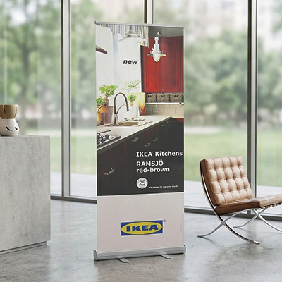 Economy Vinyl Retractable Banner Stand - 33.5