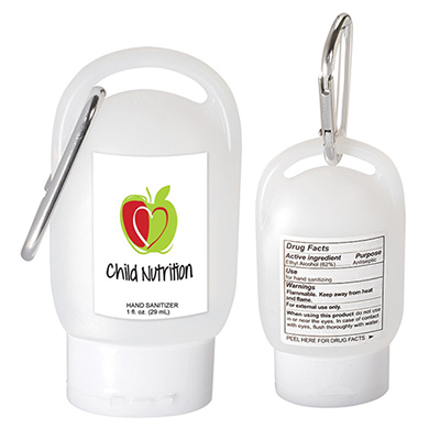 1 oz. Hand Sanitizer in Carabiner Bottle