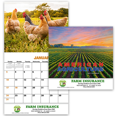American Agriculture Wall Calendar - Stapled