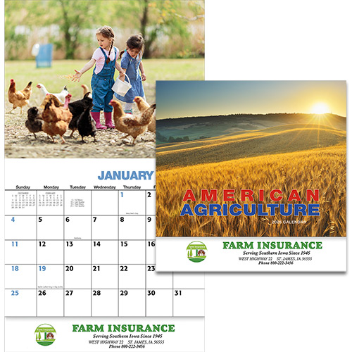 American Agriculture Wall Calendar - Stapled