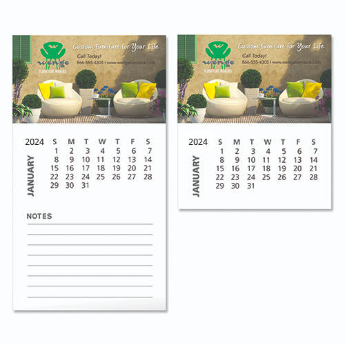 Business Card Magnet with Calendar