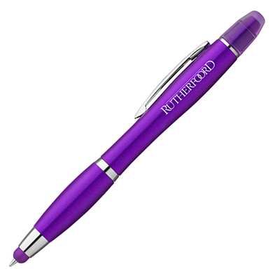 Curvaceous Metallic Stylus Highlighter Pen