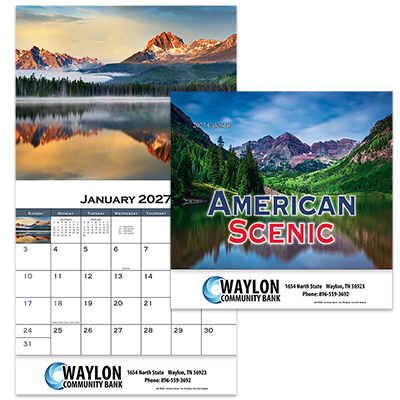 American Scenic Wall Calendar - Stapled 