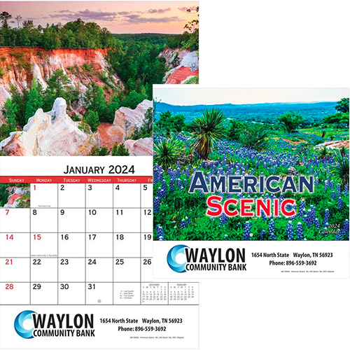 American Scenic Wall Calendar - Stapled 