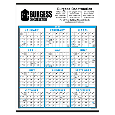 Span-A-Year Non-Laminated Calendar