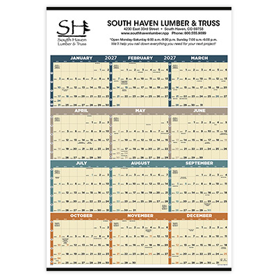 Time Management Span-A-Year (Non-Laminated) Calendar