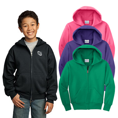 Port & Company® - Youth Core Fleece Full-Zip Hooded Sweatshirt
