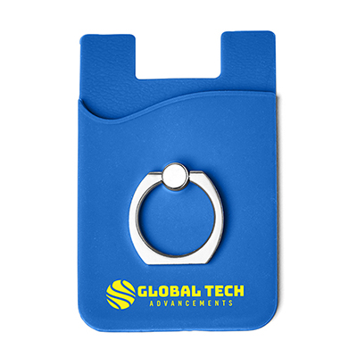 Promotional Silicone Card Holder With Metal Ring Phone Stand | Imprinted Card  Holder - Promo Direct
