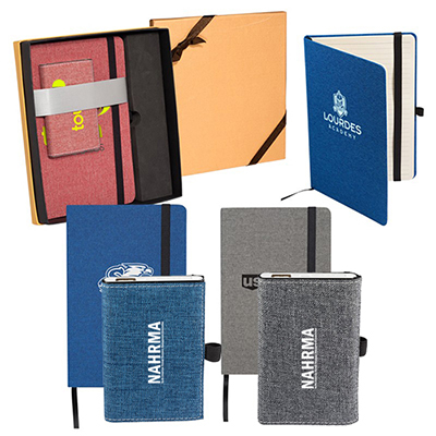 Strand™ Snow Canvas Notebook and Charger Gift Set