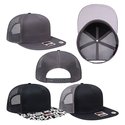 OTTO CAP Round Flat Visor Trucker Snapback Hat