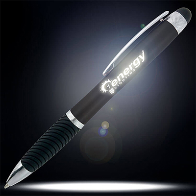 STOBOK Illuminated tip pen ballpoint pen LED pen with light Up Penlight for literally in it 2 pieces (Black